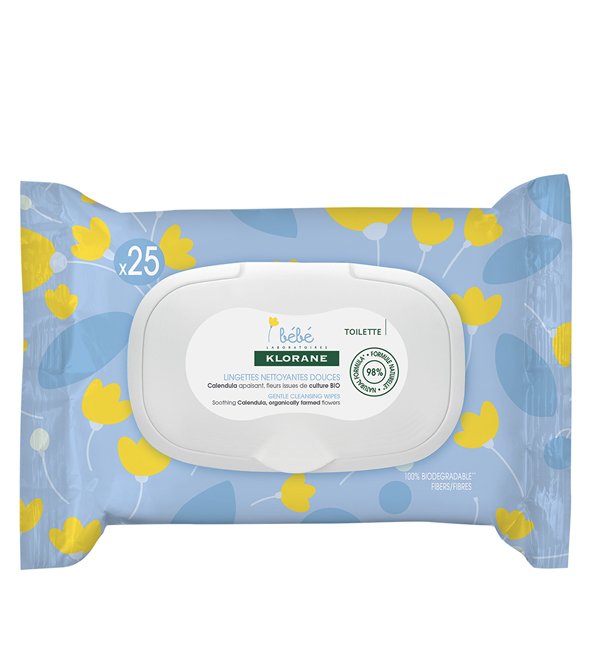 Klorane – Lingettes nettoyantes douces pour le corps au Calendula apaisant – Bébé – Peau normale à sèche 25 u Klorane – Lingettes nettoyantes douces pour le corps au Calendula apaisant – Bébé – Peau normale à sèche 25 u