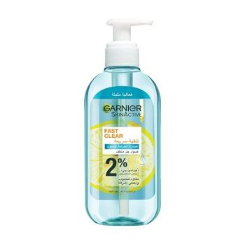 GARNIER Skin Active Fast Clear Gel Nettoyant Moussant Anti Acné avec de l’Acide Salicylique – 200ml