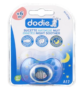 Dodie – Sucette forme anatomique silicone nuit (6M +) N°17