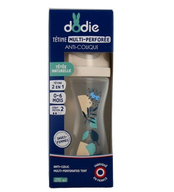 Dodie Biberon Multi Perfore Tetine Debit 2 Bleu 0-6mois 270ml
