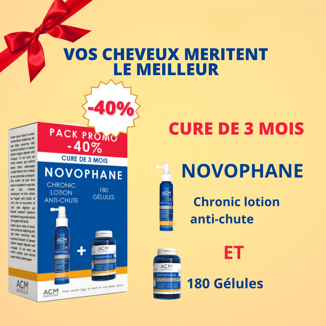 ACM Novophane Chronic Lotion Anti-chute + Novophane 180 Gelules PACK ACM Novophane Chronic Lotion Anti-chute + Novophane 180 Gelules PACK