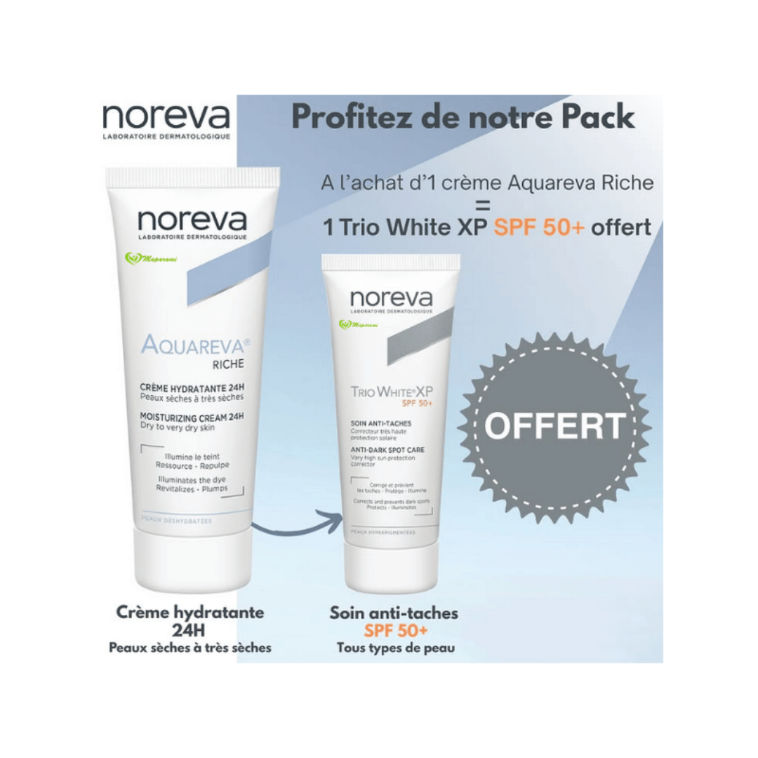 NOREVA Aquareva Duo Pack « Creme Riche 40ml+Triowhite XP Spf50+ 40ml » NOREVA Aquareva Duo Pack « Creme Riche 40ml+Triowhite XP Spf50+ 40ml »