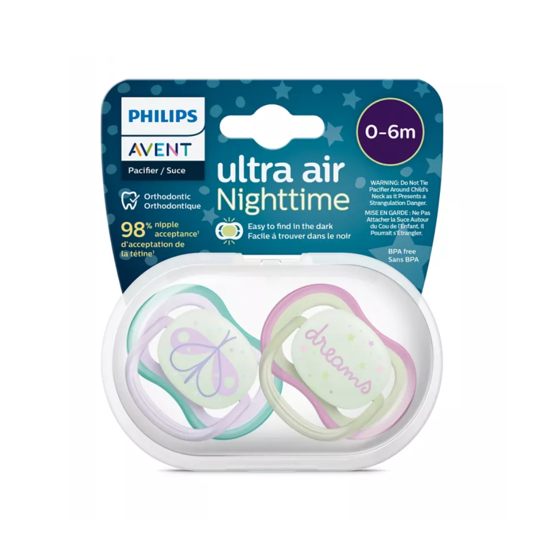 Avent Sucette Ultra Air Night Time 0-6m Scf376/19 Girl Avent Sucette Ultra Air Night Time 0-6m Scf376/19 Girl
