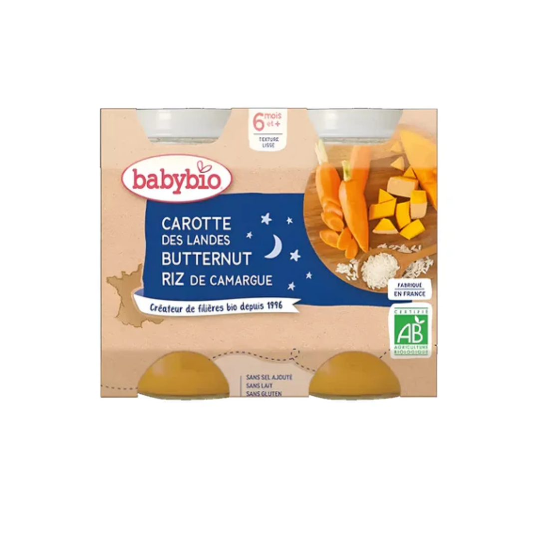 BABYBIO POT BONNE NUIT CAROTTE COURGE BUTTERNUT RIZ 2 x 200G BABYBIO POT BONNE NUIT CAROTTE COURGE BUTTERNUT RIZ 2 x 200G