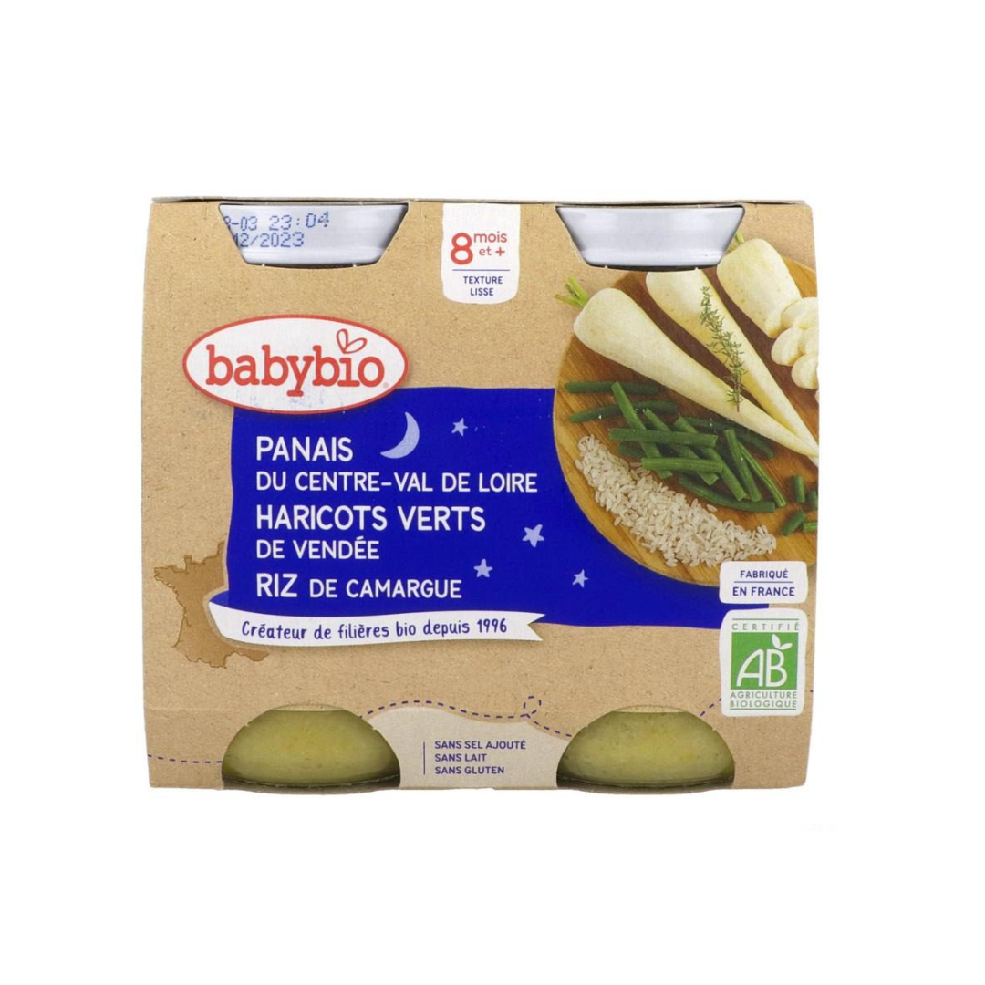 BABYBIO POT BONNE NUIT PANAIS HARICOTS VERTS RIZ 2 x 200G BABYBIO POT BONNE NUIT PANAIS HARICOTS VERTS RIZ 2 x 200G