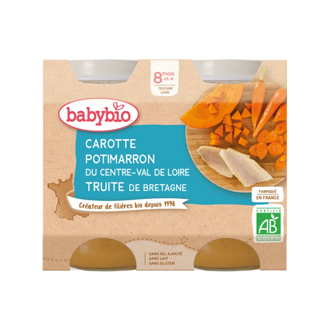 BABYBIO POT CAROTTE POTIMARRON TRUITE 2 x 200G BABYBIO POT CAROTTE POTIMARRON TRUITE 2 x 200G