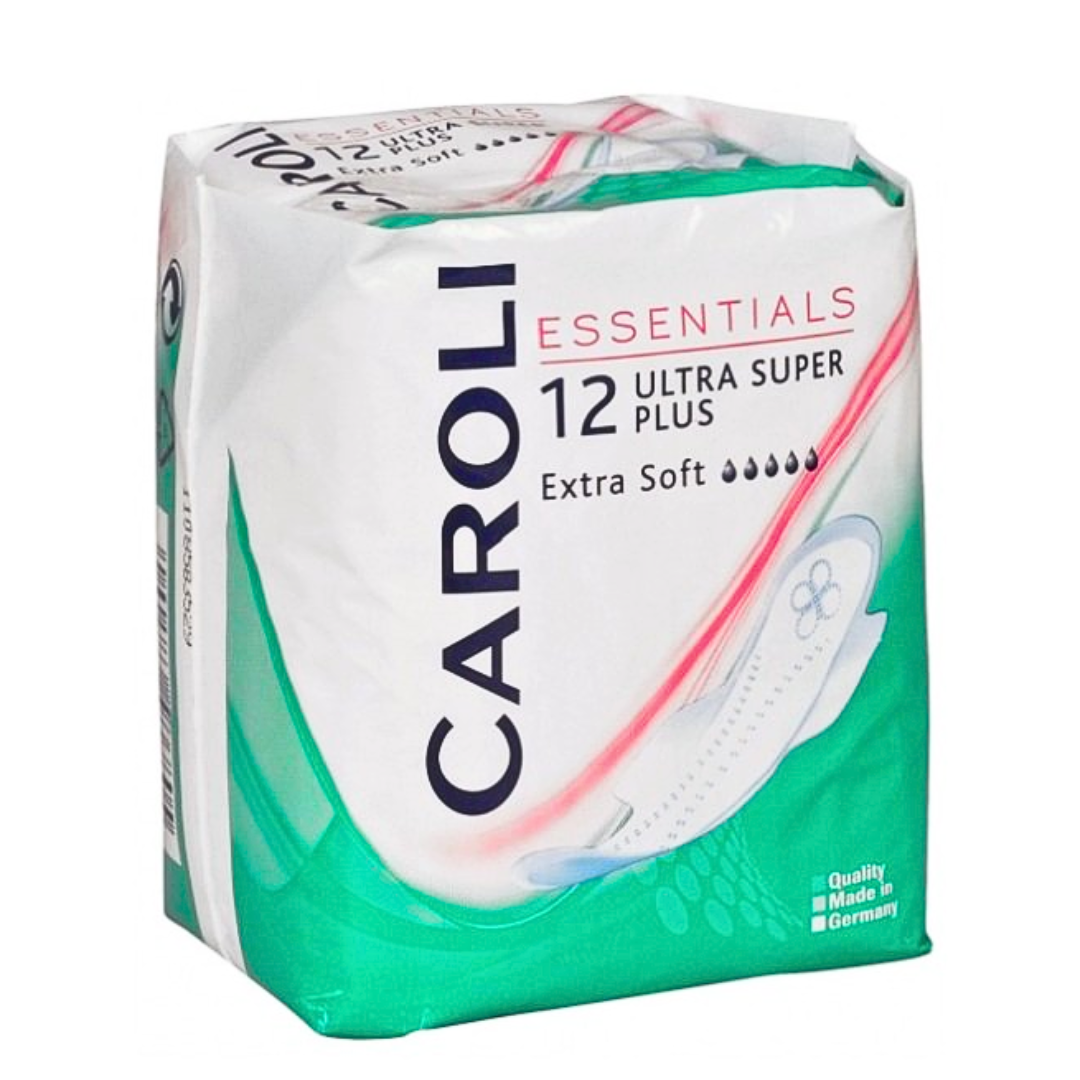 CAROLI SERVIETTES PÉRIODIQUES ULTRA SUPER PLUS CAPACITÉ D’ABSORPTION 5 GOUTTES PAQUET X12 CAROLI SERVIETTES PÉRIODIQUES ULTRA SUPER PLUS CAPACITÉ D’ABSORPTION 5 GOUTTES PAQUET X12
