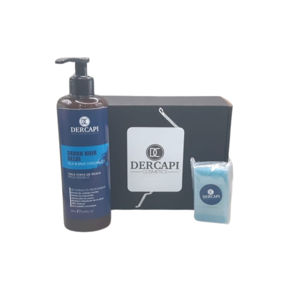Dercapi Savon Noir Beldi Nila 500ml + Savon Offert pack Dercapi Savon Noir Beldi Nila 500ml + Savon Offert pack