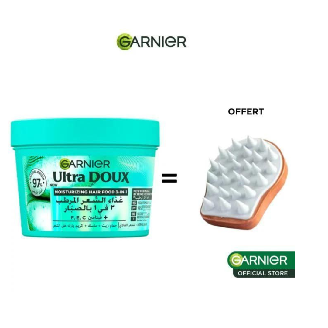 Garnier Ultra Doux Hair Food Aloa 390ml+Scalp Massage Pack Garnier Ultra Doux Hair Food Aloa 390ml+Scalp Massage Pack