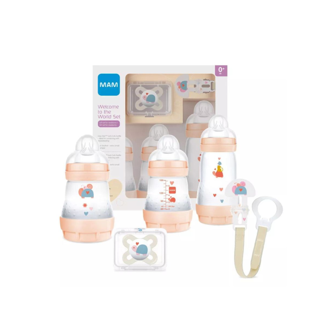 Mam Duo World Set +0m Biberon Gm & Peaux Mix+Attache Sucette+Sucette +0m Mam Duo World Set +0m Biberon Gm & Peaux Mix+Attache Sucette+Sucette +0m