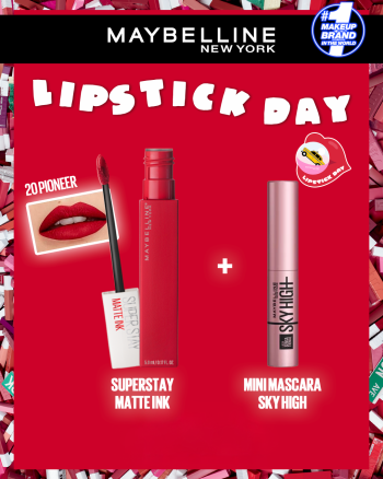 MAYBELLINE SUPERSTAY MATTE INK 20 PIONEER = MINI MASCARA SKY HIGH