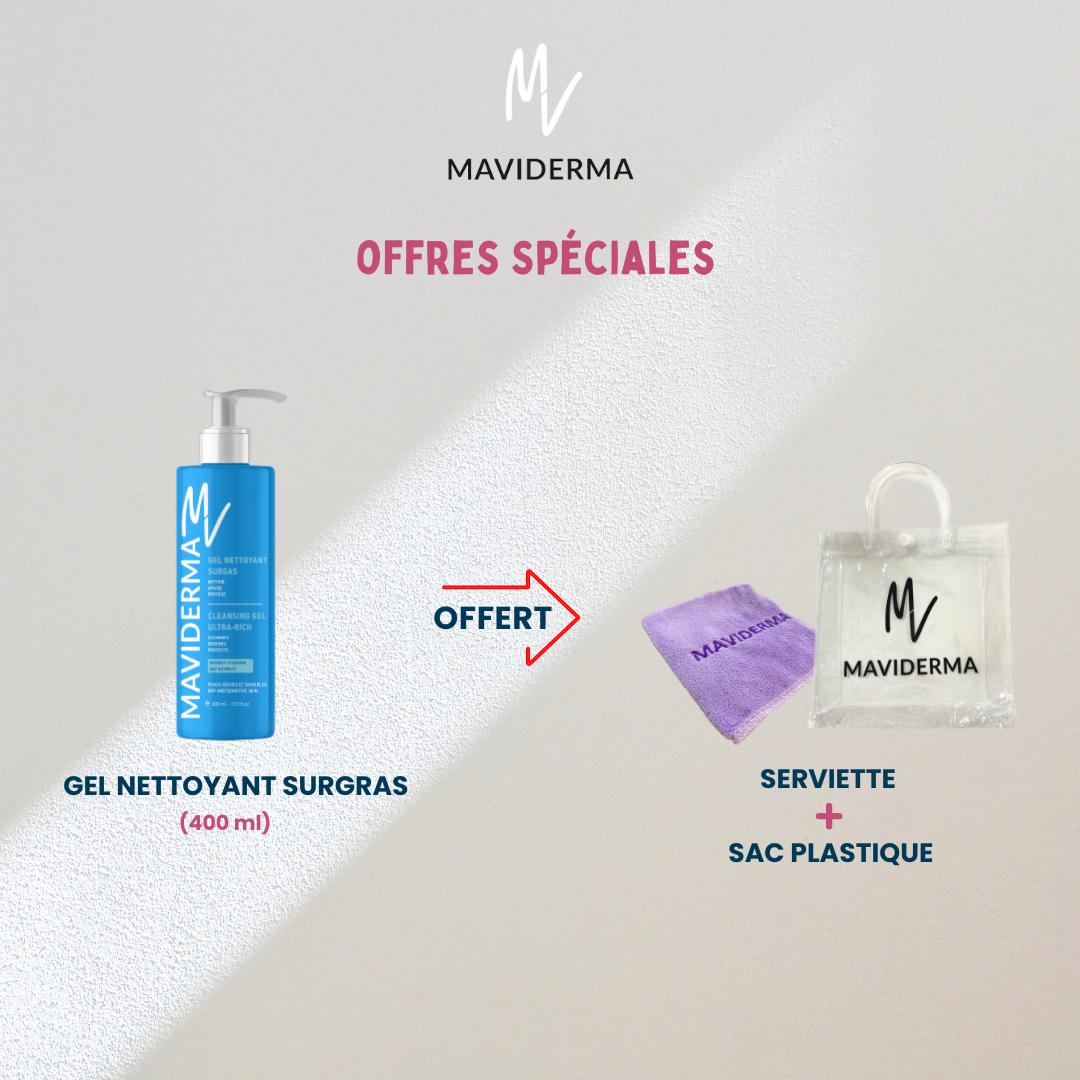 Maviderma Gel Nettoyant Surgras 400ml+ Serviette Trousse Maviderma Gel Nettoyant Surgras 400ml+ Serviette Trousse