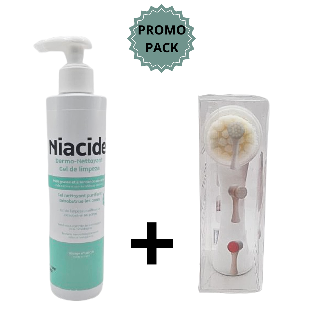 Niacide Dermo-Nettoyant 200ml+Brosse Gommage Niacide Dermo-Nettoyant 200ml+Brosse Gommage