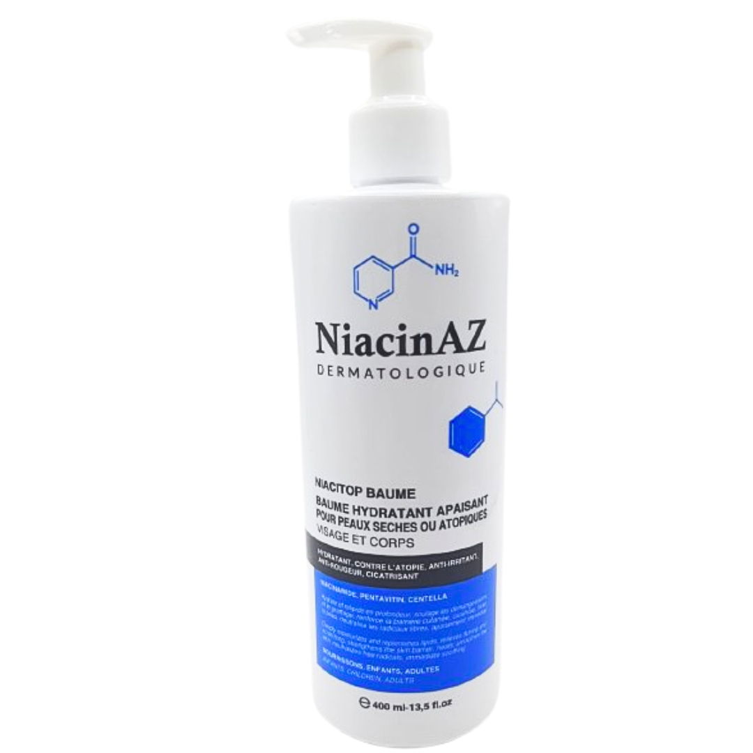 NiacinAZ Niacitop Baume Hydratant Apaisant Peaux Seche 400ml NiacinAZ Niacitop Baume Hydratant Apaisant Peaux Seche 400ml