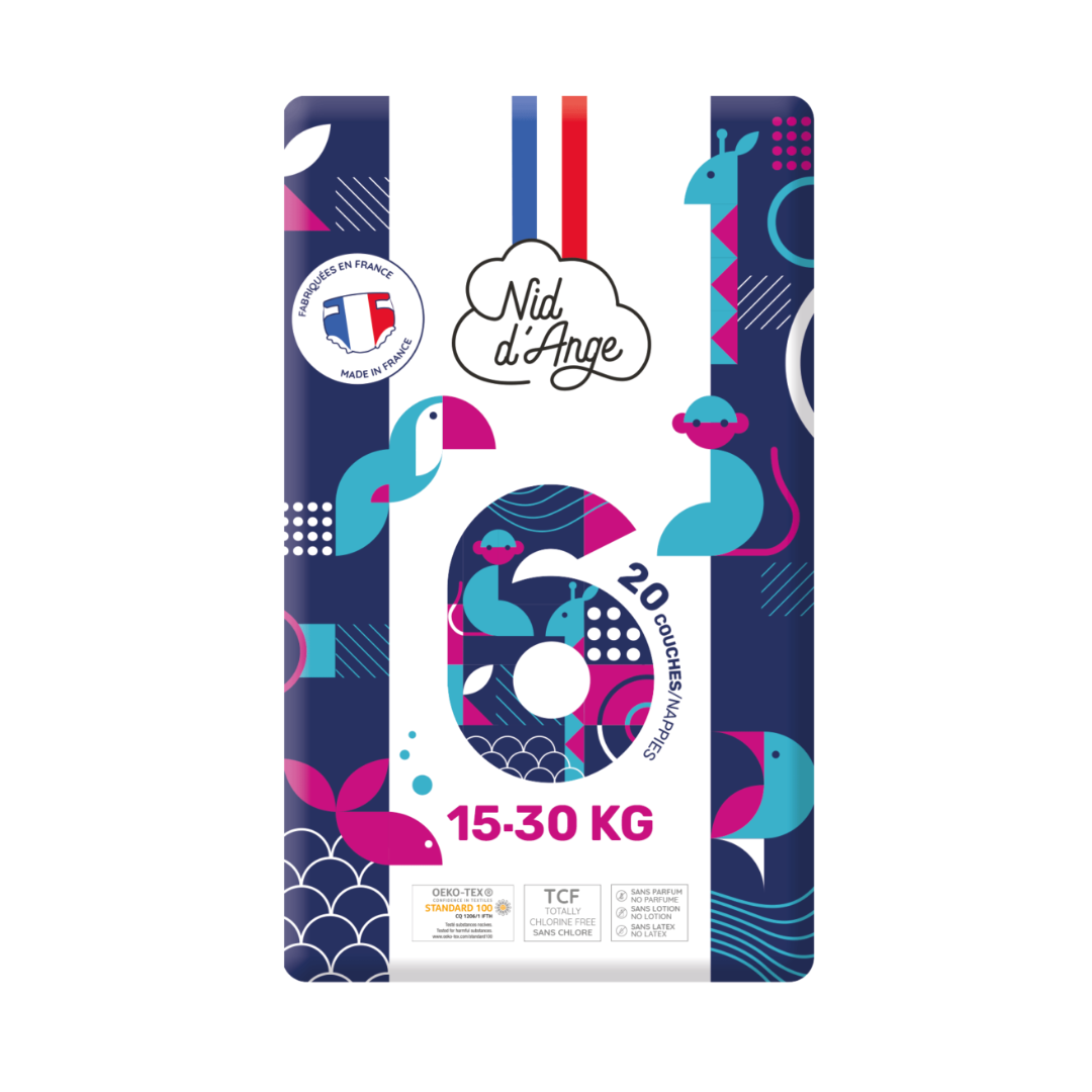 Nid d’ange Couche taille 6 15/30kg 20 Pieces Nid d’ange Couche taille 6 15/30kg 20 Pieces