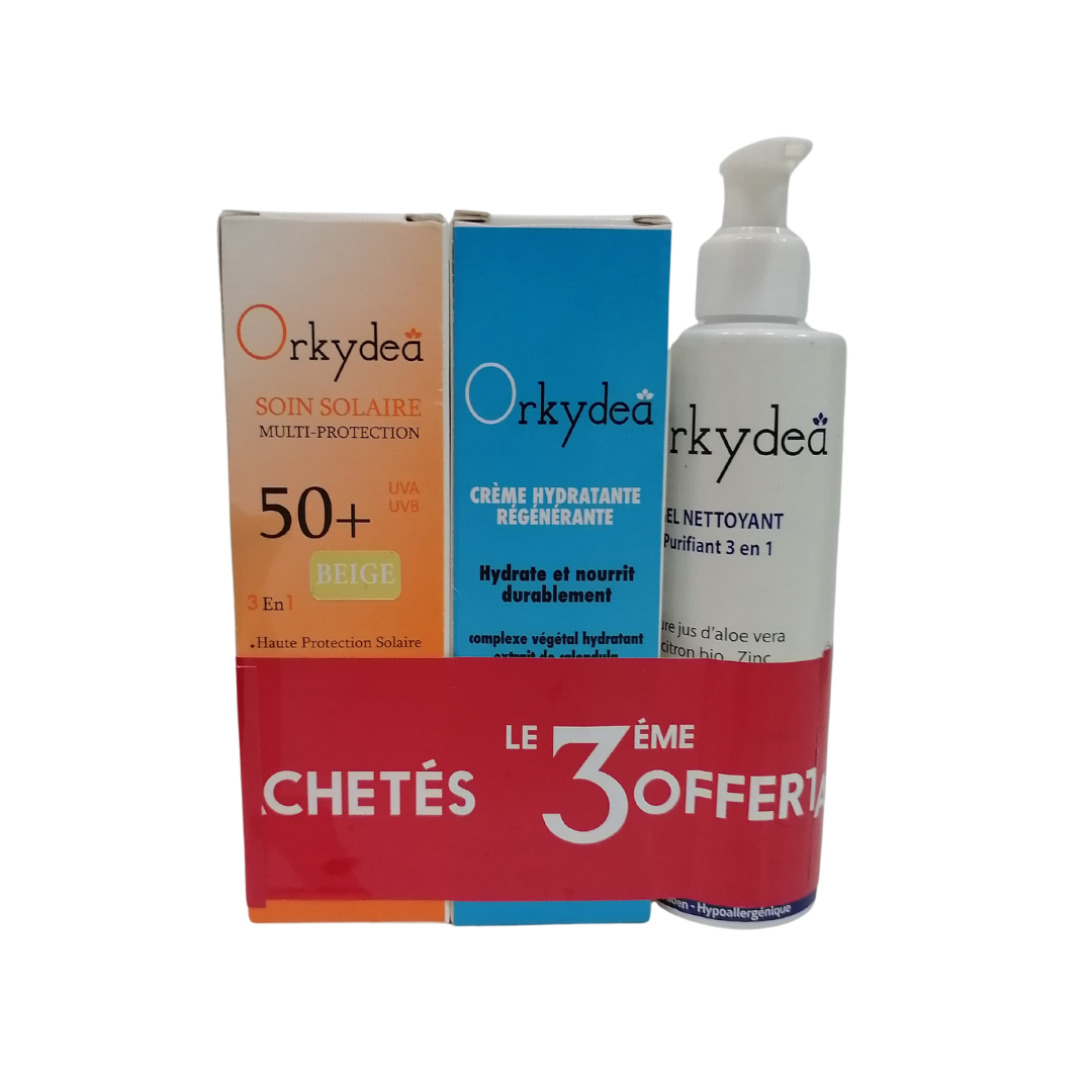 Orkydea Ecran Solaire+ Creme Hydratante+ Gel Nettoyant Orkydea Ecran Solaire+ Creme Hydratante+ Gel Nettoyant
