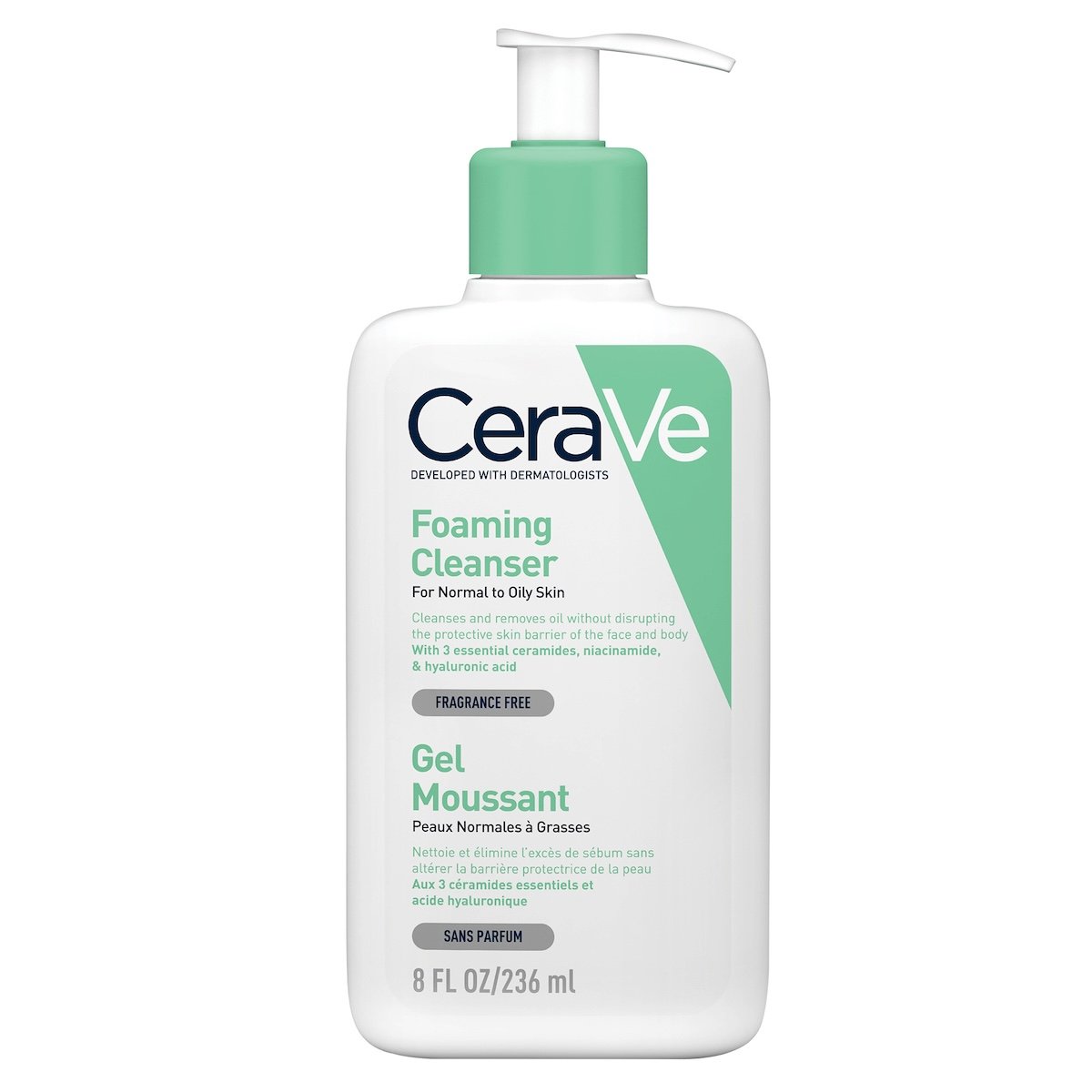 CeraVe Gel Moussant Nettoyant Peau Normale à Grasse | 236ml CeraVe Gel Moussant Nettoyant Peau Normale à Grasse | 236ml