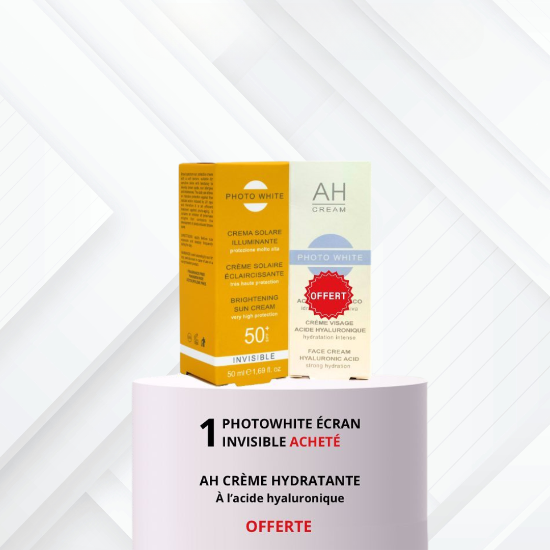 Photo White Ecran Invisible Spf 50+ = AH Cream 30ml Offert Photo White Ecran Invisible Spf 50+ = AH Cream 30ml Offert