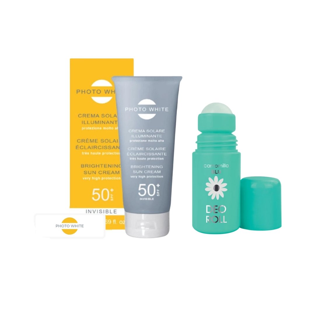 Photowithe Ecran Invisible spf50+ 50ml + Camomilla Blu Deodorant Roll Pack Photowithe Ecran Invisible spf50+ 50ml + Camomilla Blu Deodorant Roll Pack