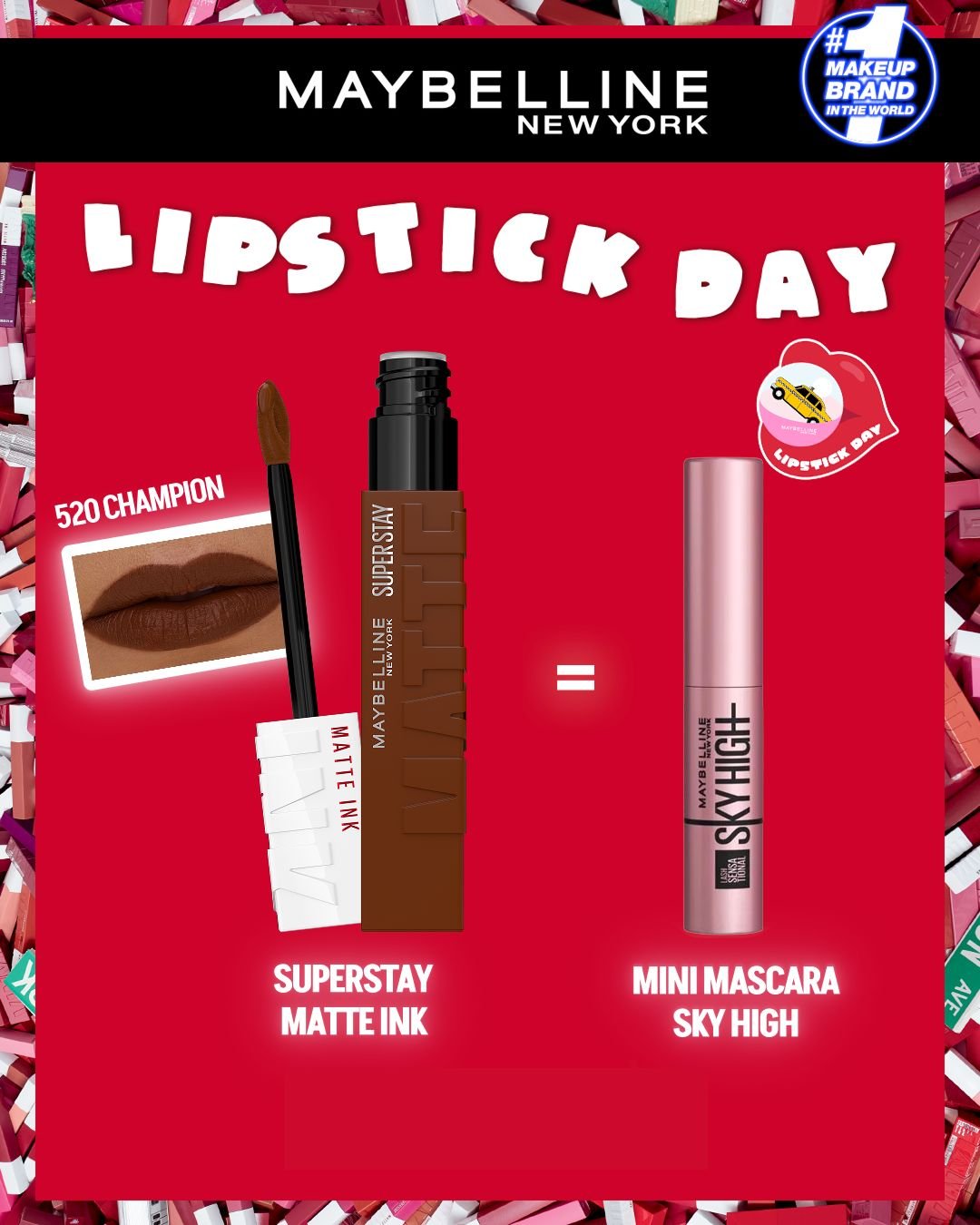 MAYBELLINE SUPERSTAY MATTE INK 520 CHAMPION NU = MNY SKY HIGH MINI MAYBELLINE SUPERSTAY MATTE INK 520 CHAMPION NU = MNY SKY HIGH MINI