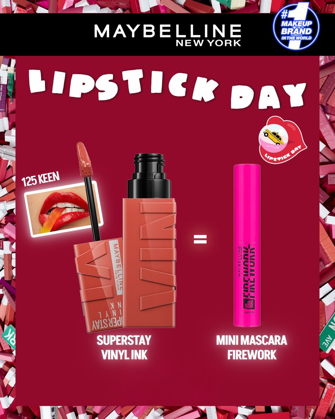 MAYBELLINE SUPERSTAY VINYL INK 125 KEEN NU INT = MINI MASCARA FIREWORK MAYBELLINE SUPERSTAY VINYL INK 125 KEEN NU INT = MINI MASCARA FIREWORK