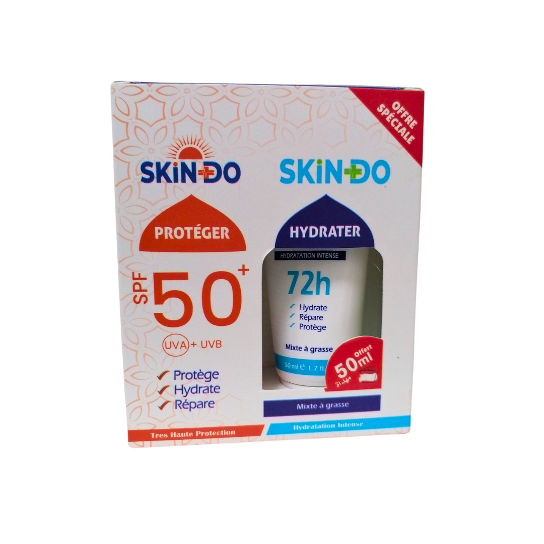 Skindo Ecran Solaire Invisible + Creme hydratante Peaux mixtes a grasses Skindo Ecran Solaire Invisible + Creme hydratante Peaux mixtes a grasses