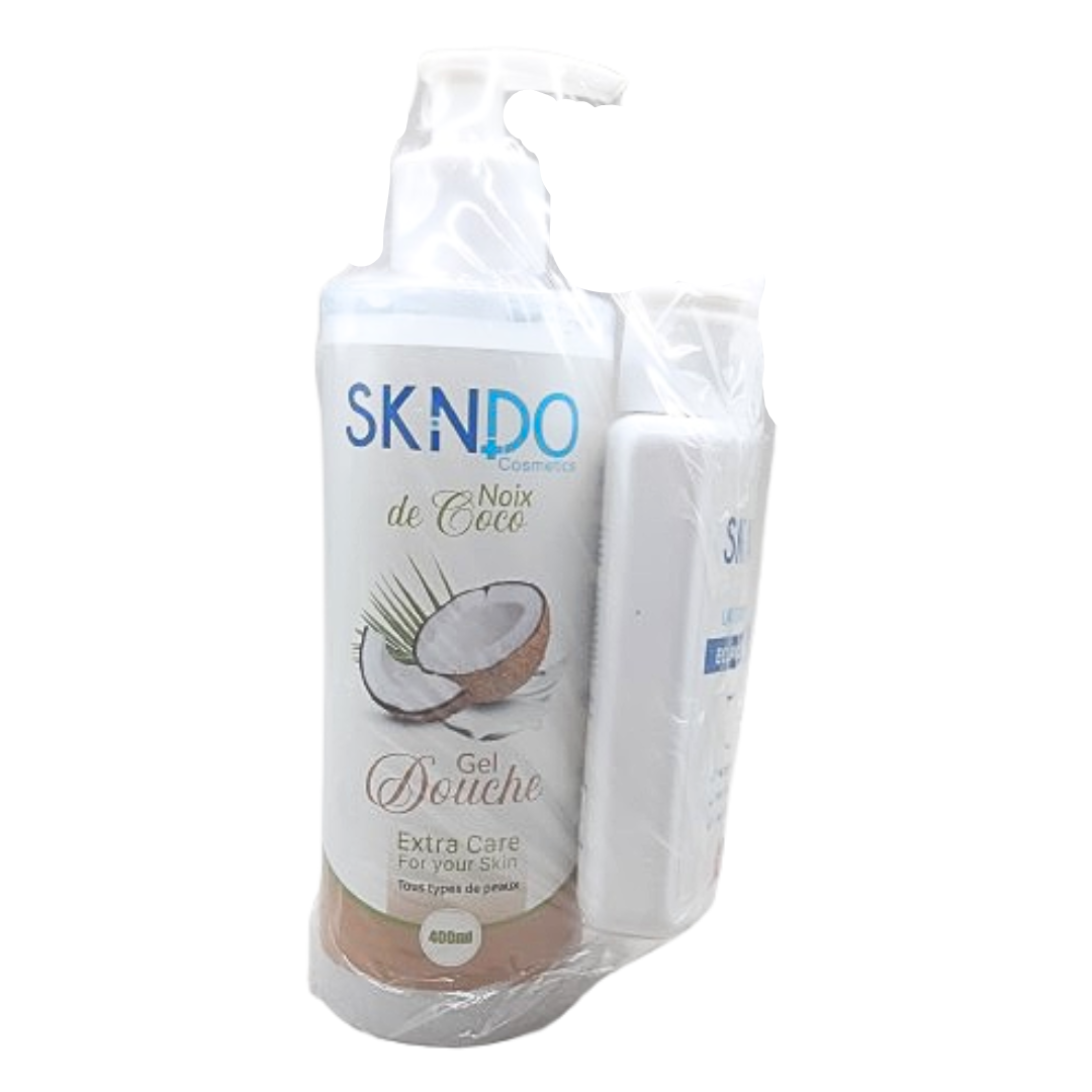Skindo Duo Pack Gel Douche De Coco 400ml+Lait Corporel 125ml Skindo Duo Pack Gel Douche De Coco 400ml+Lait Corporel 125ml