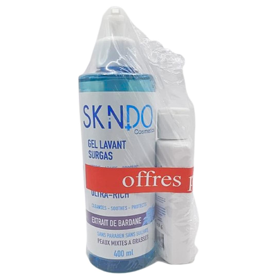 Skindo Duo Pack Gel Lavant Surgras Peaux Mix A Gras 400ml+Lait Protecteur 125ml Skindo Duo Pack Gel Lavant Surgras Peaux Mix A Gras 400ml+Lait Protecteur 125ml
