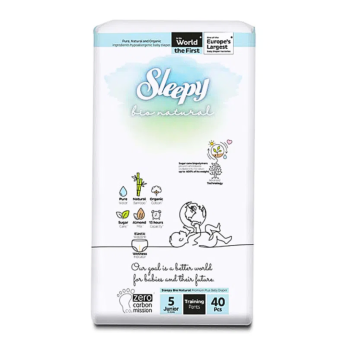Sleepy Bio Natural Couches Taille 5 juniors 11-18kg/40 Pieces