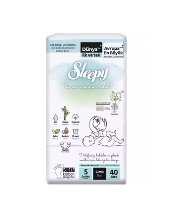 Sleepy Bio Natural Culottes Taille 5 juniors 11-18kg 40 Pieces