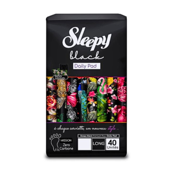 Sleepy Black Panty Liner Normal 40 Pieces