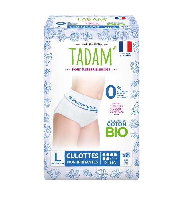 TADAM CULOTTES FUITES URINAIRES PLUS TAILLE L X 8 TADAM CULOTTES FUITES URINAIRES PLUS TAILLE L X 8