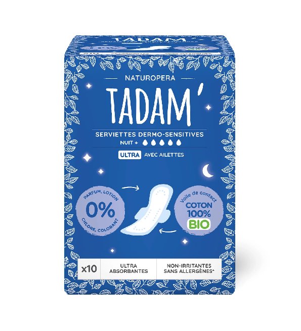 Tadam Serviette Ultra Coton Bio Long Maxi 16un Tadam Serviette Ultra Coton Bio Long Maxi 16un