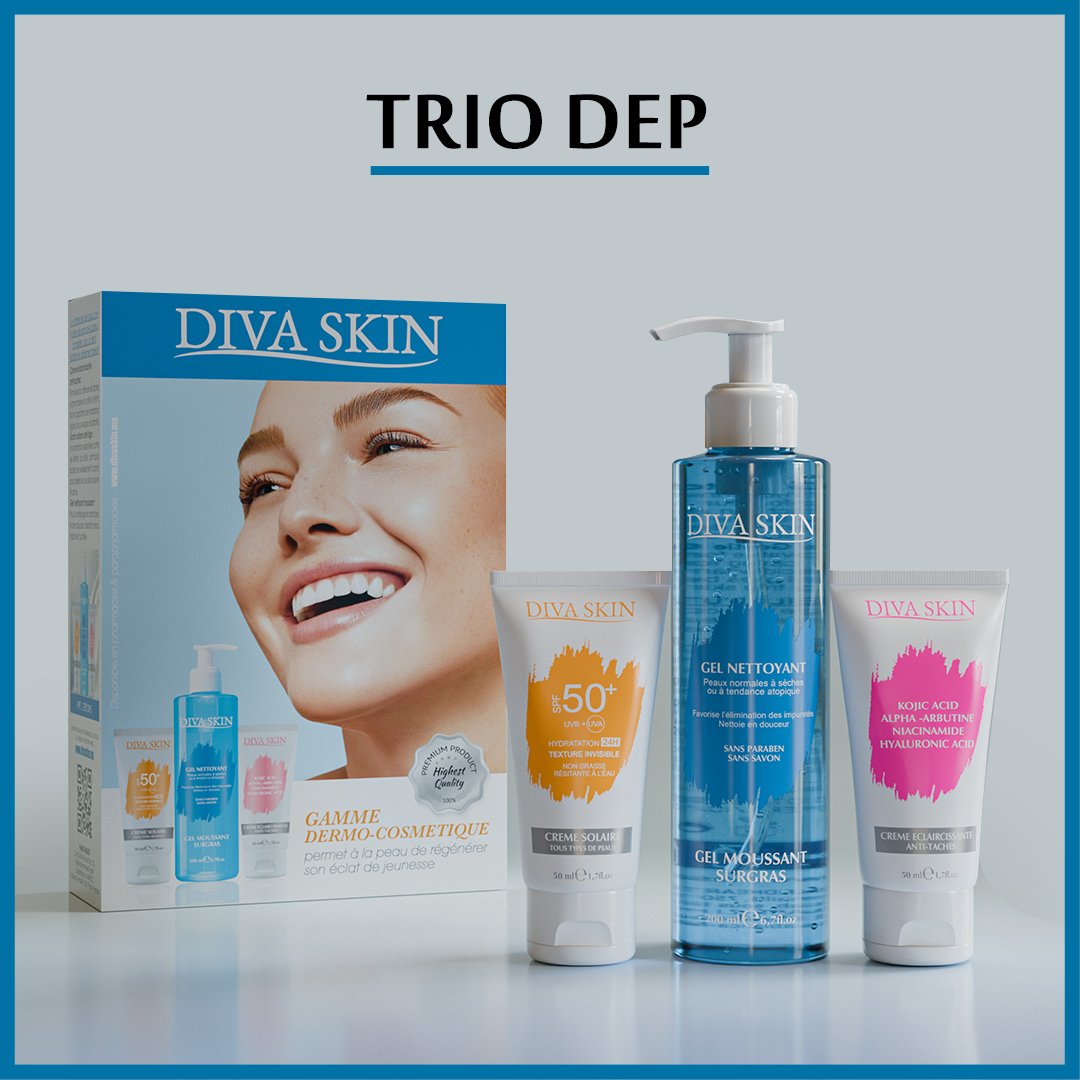 Diva Skin PACK Creme Anti Taches 50ml+ Gel Nettoyant 200ml + Ecran Invisible Diva Skin PACK Creme Anti Taches 50ml+ Gel Nettoyant 200ml + Ecran Invisible