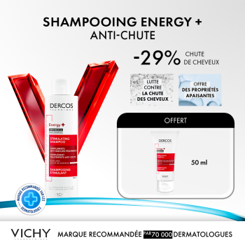 Vichy Dercos Technique ENERGY+ Shampooing Stimulant Anti-Chute | 200ml = 1 Shampooing miniature Offert