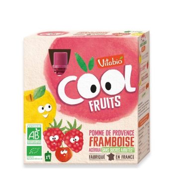 VITABIO COOL FRUITS POMME FRAMBOISE 4 X 90G