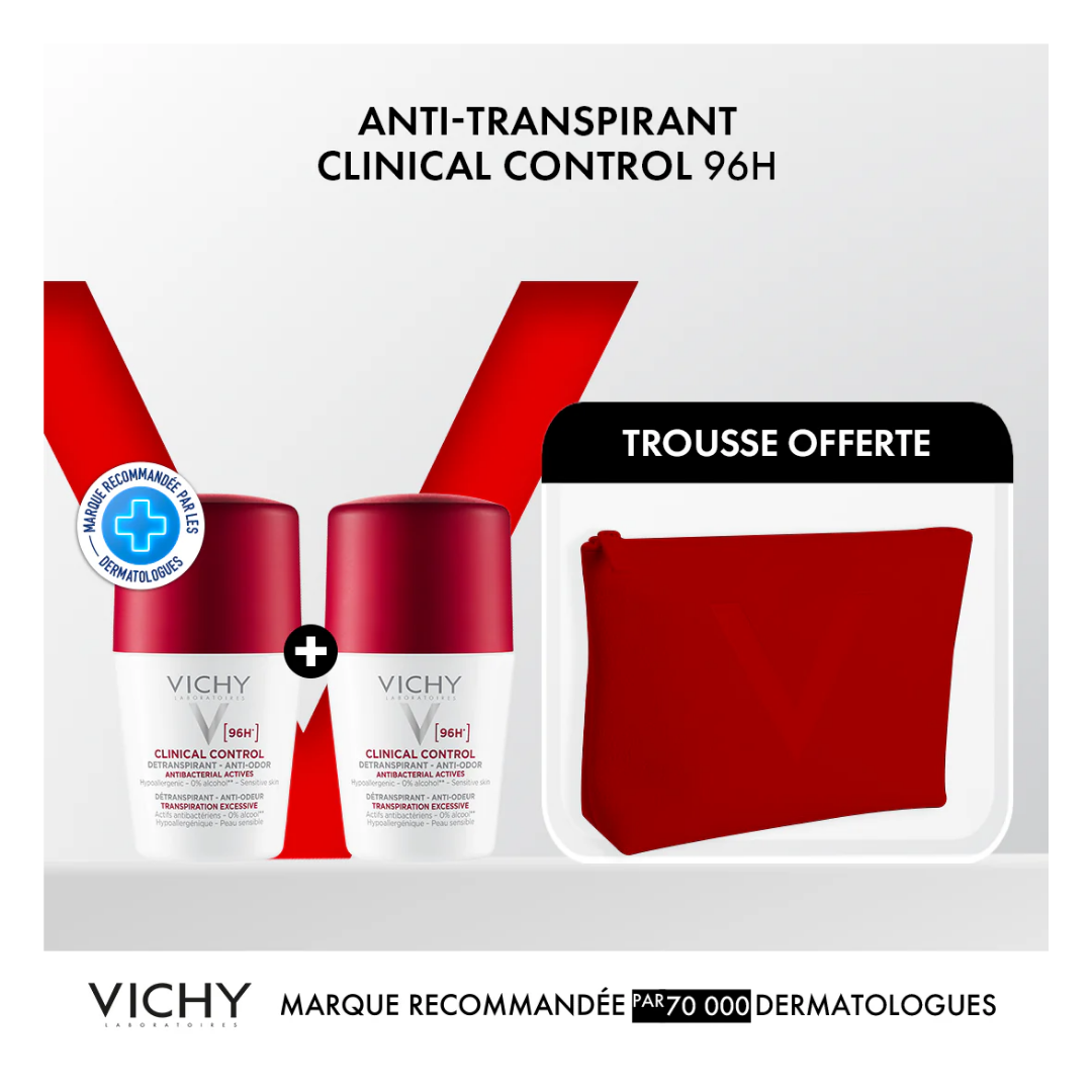 Vichy Deodorant clinical control Femme 96H 2x50ml Trousse Vichy Deodorant clinical control Femme 96H 2x50ml Trousse