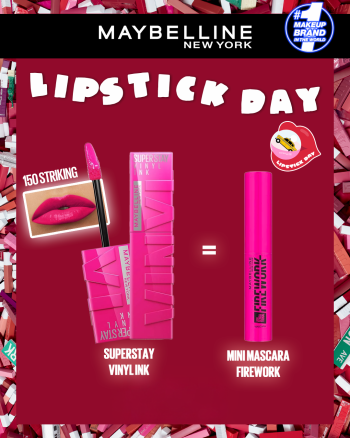 MAYBELLINE SUPERSTAY VINYL INK 150 STRIKING = MINI MASCARA FIREWORK