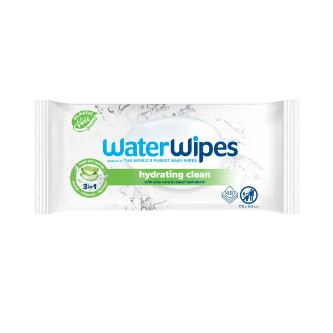 WaterWipes Lingettes Hydrating Clean with Aloe Vera 48 Pieces WaterWipes Lingettes Hydrating Clean with Aloe Vera 48 Pieces