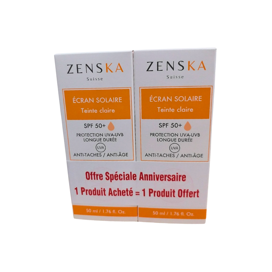 Zenska Ecran Solaire Teinte claire spf50+ 2*50ml pack Zenska Ecran Solaire Teinte claire spf50+ 2*50ml pack