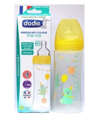 Dodie Biberon senstation+ Tétine plate 330ml + 6m jardin