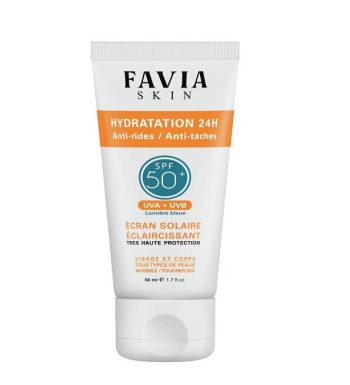 FAVIA DERMATOLOGIE SKIN ÉCRAN SOLAIRE ÉCLAIRCISSANT SPF50 HYDRATATION 24H