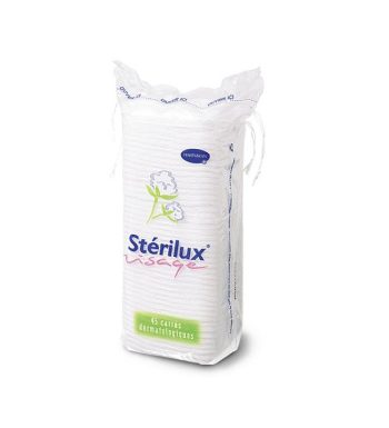 HARTMANN STÉRILUX VISAGE COTON CARRÉ 45 UNITÉS