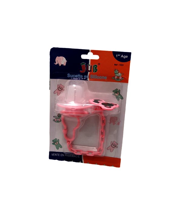 Juniors sucette en silicone jub 1age +clips Juniors sucette en silicone jub 1age +clips
