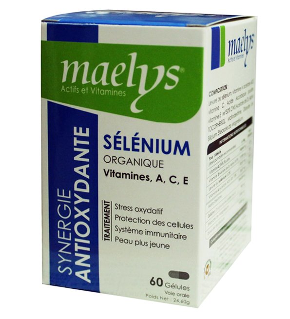 Maelys Sélénium Organique Vitamines A C E – 60 Gélules Maelys Sélénium Organique Vitamines A C E – 60 Gélules