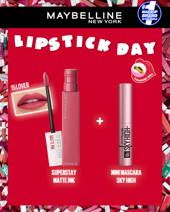 MAYBELLINE SUPERSTAY MATTE INK 15 LOVER = MINI MASCARA SKY HIGH