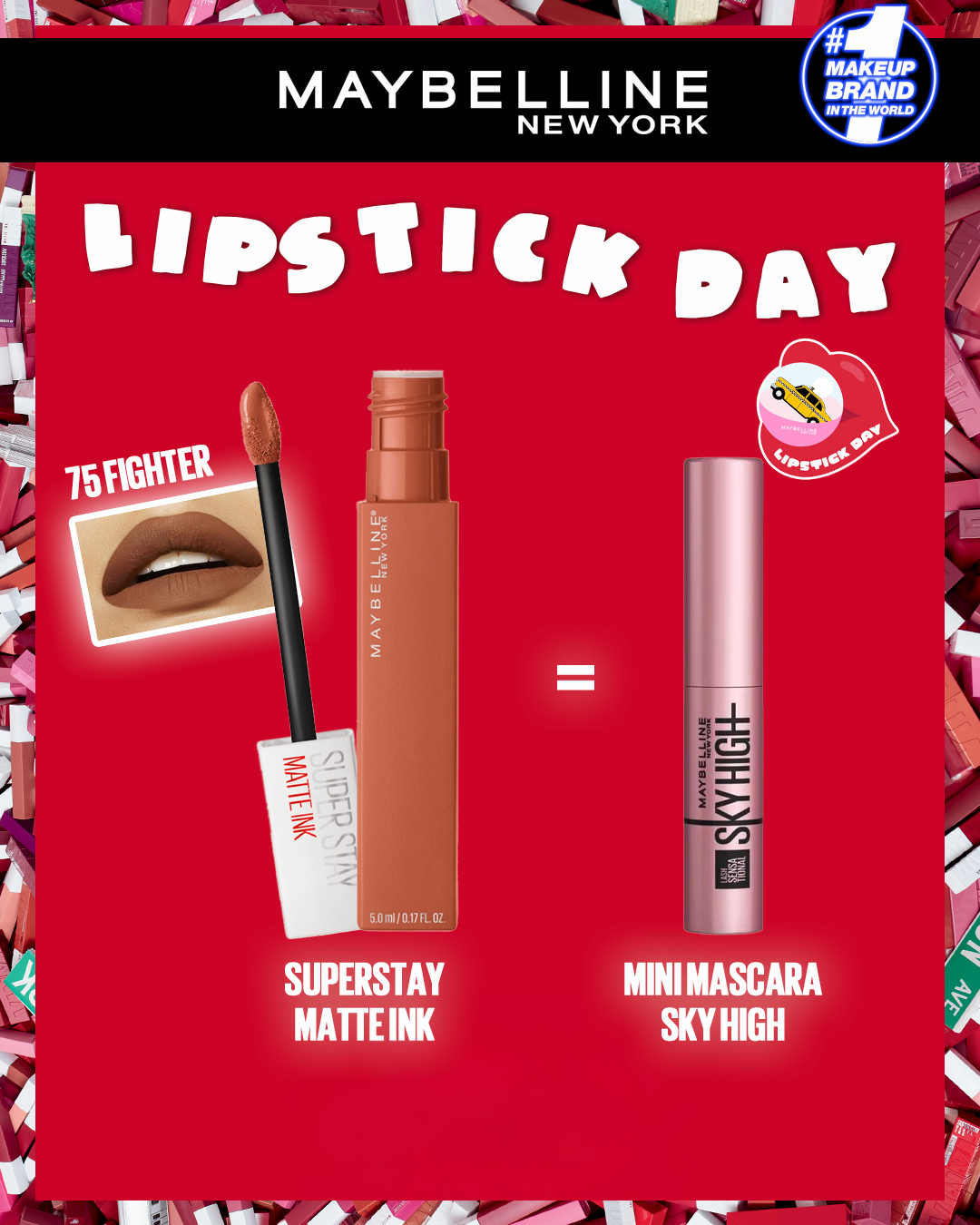 MAYBELLINE SUPERSTAY MATTE INK 75 FIGHTER = MNY SKY HIGH MINI MAYBELLINE SUPERSTAY MATTE INK 75 FIGHTER = MNY SKY HIGH MINI