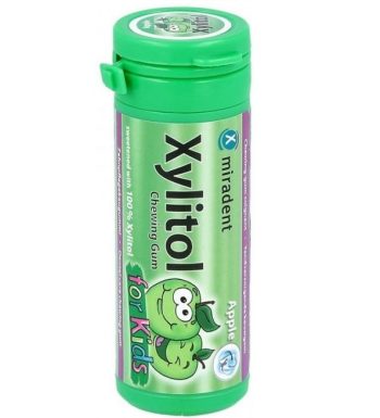 MIRADENT XYLITOL CHEWING GUM APPLE KIDS B30