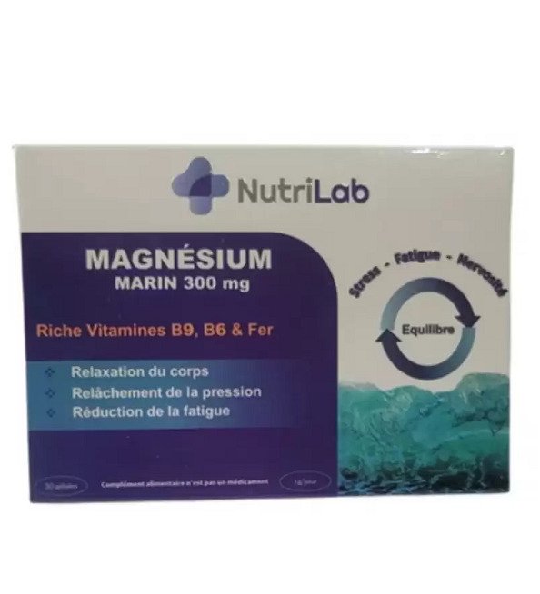 NUTRILAB Magnesium Marin 300mg 30 Gelules NUTRILAB Magnesium Marin 300mg 30 Gelules