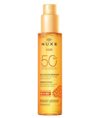 Nuxe Huile Solaire Bronzante Haute Protection SPF50 Visage et Corps 150 ml